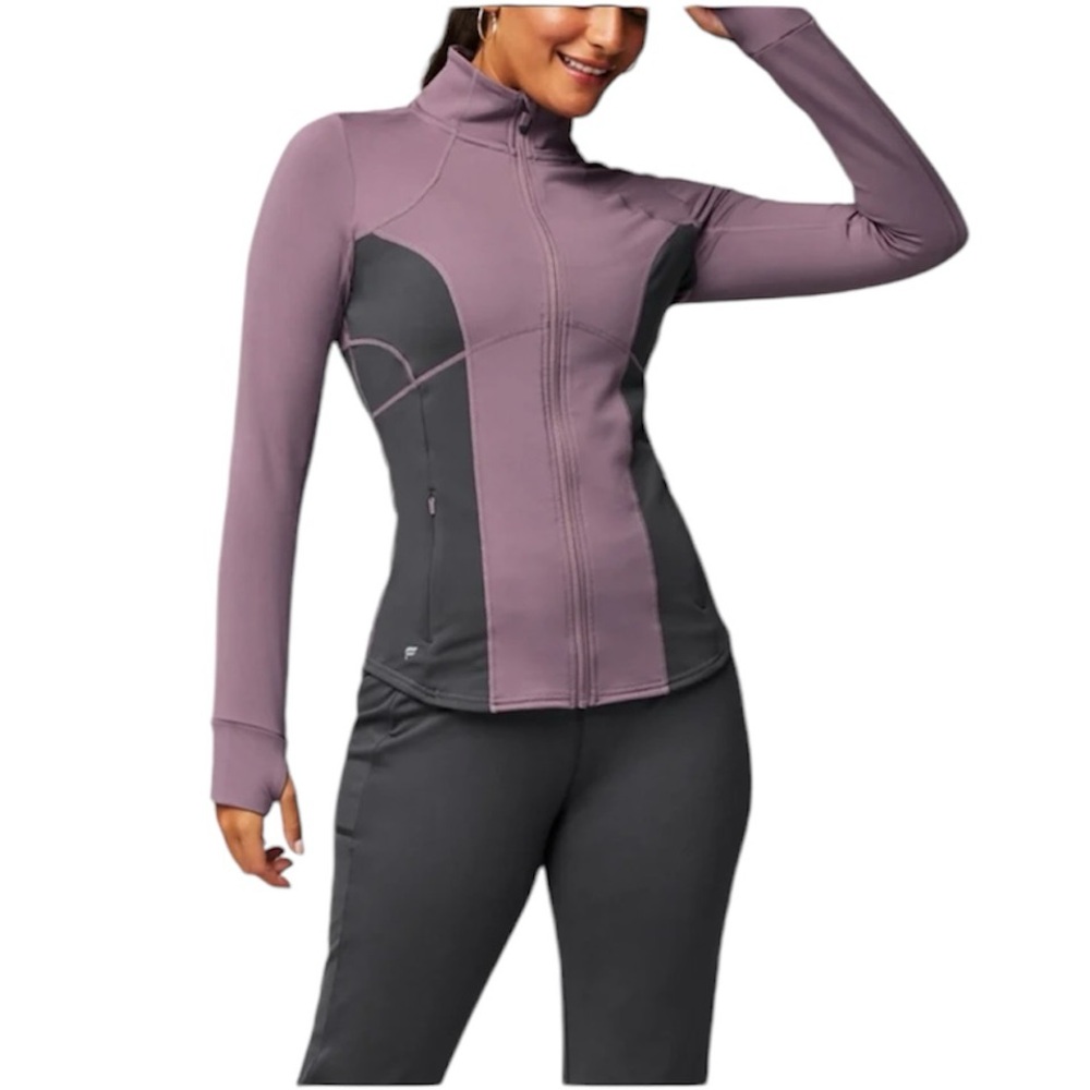 Fabletics Women's Cold Weather Plum Cactus Full Zip‎ Athleisure Jacket Size XS